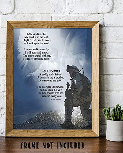 Ja sam vojnik- Молитвенная Zidni art print-8 x 10-Spremna na udarce. Vojnici na Koljenima sa Zaštitom Anđela.