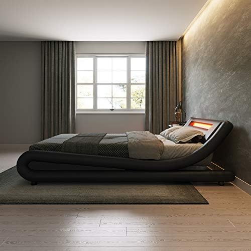 ZTOZZ Alvi Wave, kao led okvir kreveta California king Size - Moderna, Moderna Zakrivljena krevet sa niskim