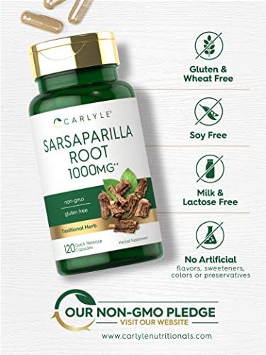 Kapsule s korijenom Сарсапариллы 1000 mg | 120 Grama | Bez GMO, bez glutena | od Carlyle
