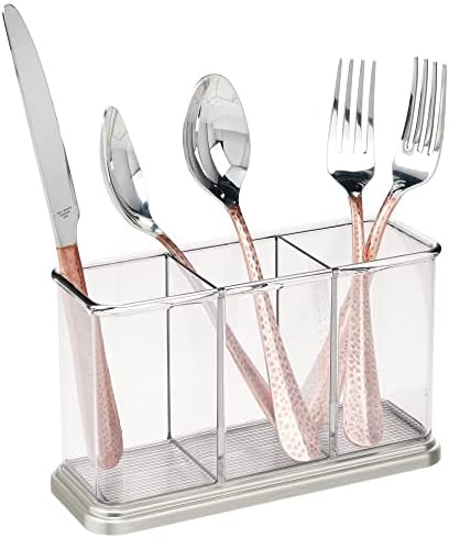 mDesign Plastični pribor za jelo Držač za spremanje posuđa Organizator Caddy za uređenje kuhinjskog ploče -