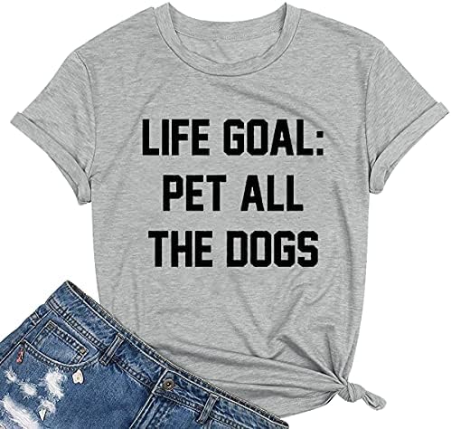 Majice za mame sa psom Majica za ljubitelje pasa Ženske majice za sve pse Zabavne naljepnice s буквенным po cijeloj površini Majica za majke sa psom