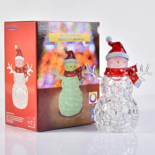 Izlazna Svjetlo Božićne dekoracije Snjegović - 8,9-inčni Stol s učinkom Akril Crystal na baterije sa Figurama,