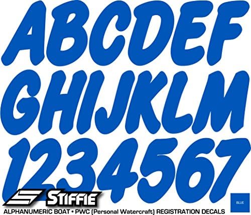 Stiffie Whip-Jedan Plavi 3 Alfanumeričke Registraciju Identifikacijske brojeve Naljepnice Naljepnice za Brodove