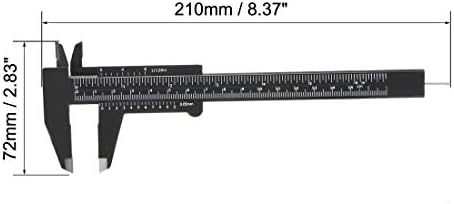 штангенциркуль uxcell 150 mm, 6-Inčni Metrički Mini-Dvostruka Vaga Plastična Linija Mjerni Alat Crna