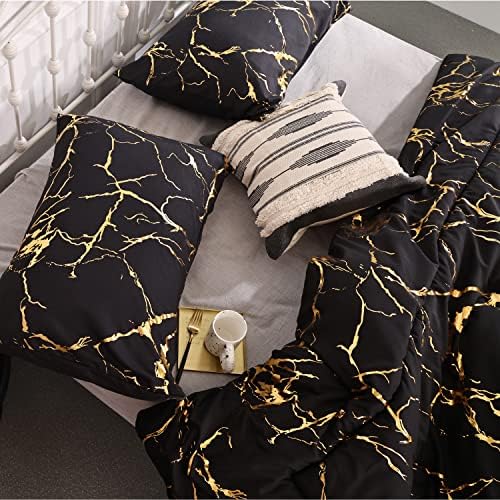 SMOOFY Crno Zlato Mramor Metalni Sjaj Setove Deke gotičke taman po cijeloj površini Luksuzni komplet posteljinu