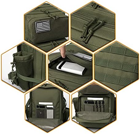 QT&QY Vojne taktičke naprtnjače za muškarce Molle Daypack 45L Lage 3-dnevna torba-bug-Out Marširati ruksak s