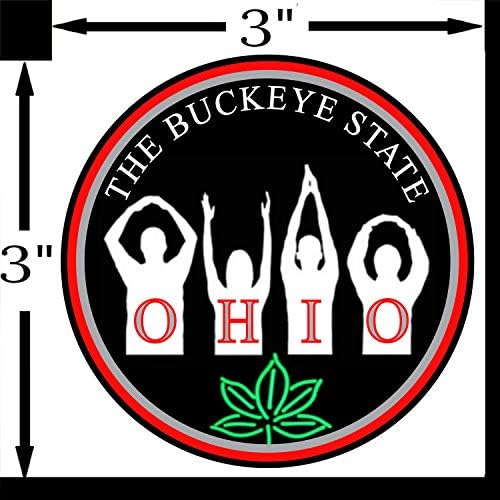 Ohio je Naljepnica na branik države Bucky - Vinil Naljepnica Premium klase 3 x 3 inča | Auto Prozorski Kaciga