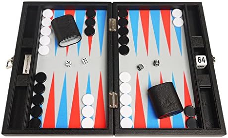 Silverman & Co. 13-inčni set za igru backgammon Premium klase-Veličina za putovanja - Crni karton, Alo-crvene