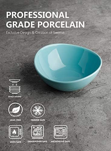 Porculanske zdjele Sweese 102,003 - 18 Unci za pahuljice, Salatu, Desert - Set od 6, Cool Različitih Boja