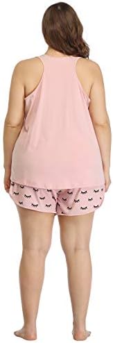 HDE Plus Size Pidžame za žene od dva Dijela Kratke hlače PJ Godišnji Skup za odmor