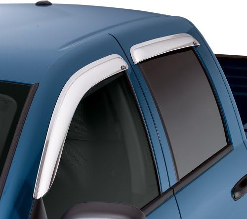 Automatsko Istrujna Gas AVS 684975 Kromiran Deflektor strani prozora, Komplet od 4 komada za 2015-2021 Ford F-150, 2017-2021 Raptor i F-250 - F-550 Super Duty s kabinom суперкрута