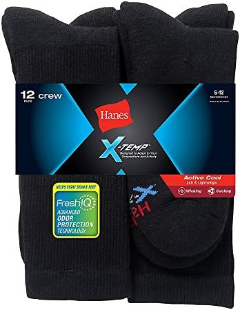 Muške čarape Hanes FreshIQ X-Temp Active Cool Crew 12 kom.
