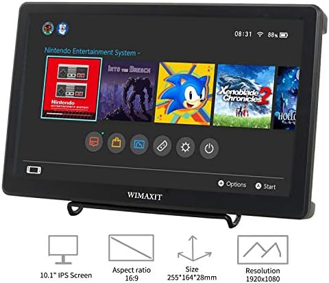 WIMAXIT 10,1-inčni HDMI VGA Full HD IPS, 1920x1080 Monitor za PC,Fotoaparata,video nadzor,Prikaz igraće konzole