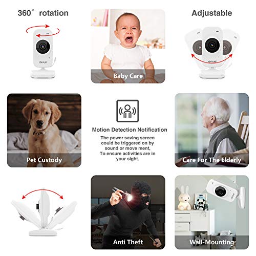 [HD] Видеоняня-baby monitor, 5,5-inčni HD zaslon s rezolucijom od 1080P IPS ekran, 2 kamere visoke razlučivosti,