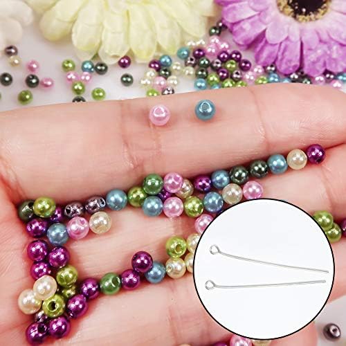TOAOB 1000 kom. 5 mm Plastične Biserne perle Višebojnom Okrugle perle od umjetnih bisera s rupom Slobodan Veleprodaja