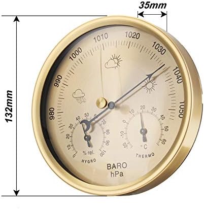 YIGEYI 3 u 1 Zidni Vremenske Barometar i Termometar Manometar Hygrometer 132 mm je Idealan za Vas