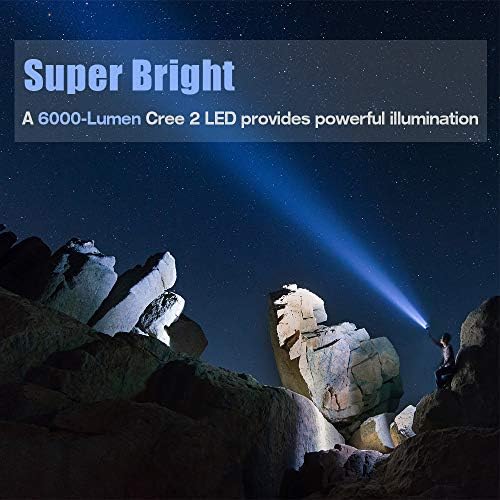 YIERBLUE Punjiva reflektor, Super Svijetle led svjetiljka 6000 Lumena Ručni reflektor 10000 mah Dug Veliki Reflektor