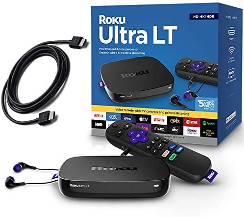 Streaming player Roku Ultra LT 4K/HDR/HD s poboljšanim glasovnim daljinskim upravljačem, Ethernet, microSD 6-noga