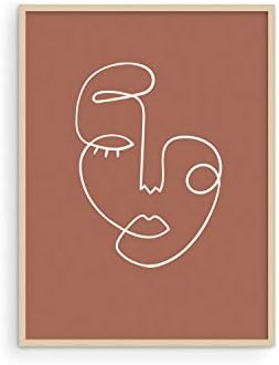 Kuća i nijanse Ženski Crtanje Linija Art Dekor - Ženski Lik Wall Art | Силуэтные slike umjetničko djelo Linija za Crtanje Zid Umjetnost Minimalistički Dekor | 12x16 BEZ okvira (Sažetak lice od gline)