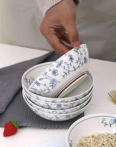 Desertna zdjele od plavog i bijelog porculana, Set keramičkih мисок od 6 komada za grickalice, pahuljice, Riža,