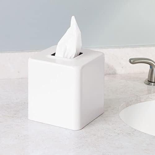 Čelična kvadratni poklopac kutije za salvete mDesign, Moderni Držač za papir za lice za ploče za komoda u kupaonicu,