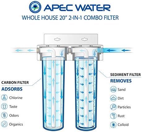 APEC Water Systems CB3-SED-KDF-CAB20-BB 3-Stupanjski sustav vodoopskrbe samo kod kuće s sedimentne, KDF i ugljena