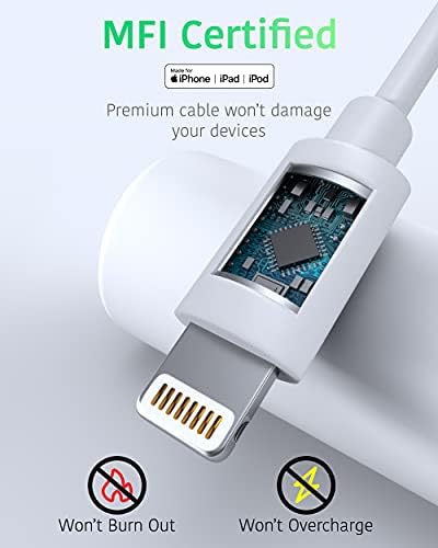 STRUJA RADI Kabel munje za punjač iPhone 12 metara Dug kabel za teške uvjete rada MFI je Certificiran za Apple