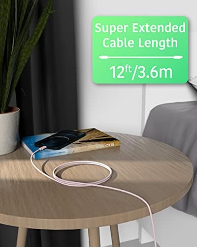TALK RADI Punjač za iPhone Lightning Kabel Duljine 12 metara, kabel za teške uvjete rada, certificirani MFI