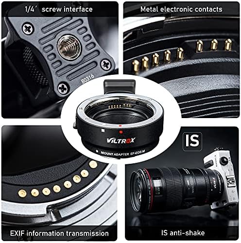 Adapter za kameru VILTROX EF-EOS M, Prsten za konverter objektiva s auto fokusom,Adapter za objektiv EF-M, kompatibilan