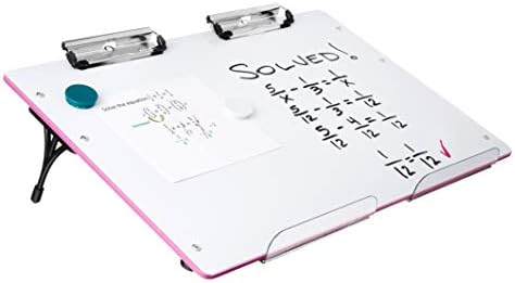 Ploča sa kosim rubom (Pink) - Nastavni postaja za kućni trening s kosim rubom za djecu, Optimalna za čitanje i pisanje - Prijenosni stolni Magnetska ploča za suho brisanje
