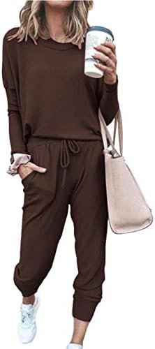 Ženska monotono odjeća iz dva dijela PRETTYGARDEN dugi Rukav, puloveri s visokim воротом, Majice I duge hlače, Sportske odijela, Sportski kostimi
