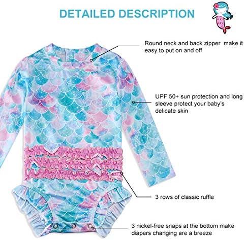 Kupaći kostim za Djevojčice od АДУКИДА Jednodijelni Sigurnosni od Osipa UPF 50+ krema Za Kupaći Kostim Dugi