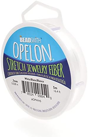 Kabel za perle Beadsmith Opelon – Elastično Nakit Vlakana Bijele Boje, Promjera 0,7 mm, Kolut 5 Metara-Kabel