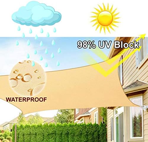 Samhome Vodootporan Pravokutni štitnik za sunce Jedrenje Krov 98% UV-blok Gornji unutarnji poklopac s kompletom