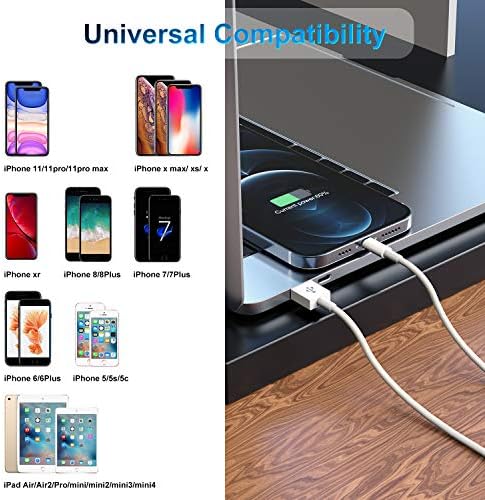 3 Pakiranje Apple Certified MFi Kabel za punjač iPhone 6 metara, Kabel Apple Lightning USB kabel 6 Metara, 2,4