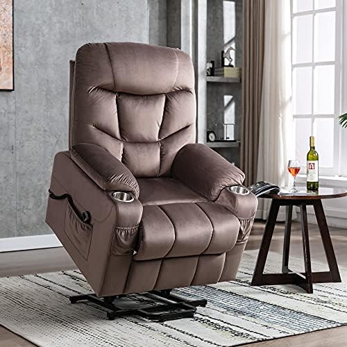 Stolica za ljuljanje SMAX Power za starije osobe s baršunasta tkanina premium klase, Stolica-stolica za dnevni
