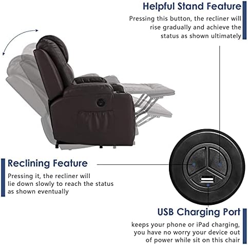 Invalidska kolica s электроподъемником za starije osobe s masažom i grijani, Spavaš stolica od umjetne kože,