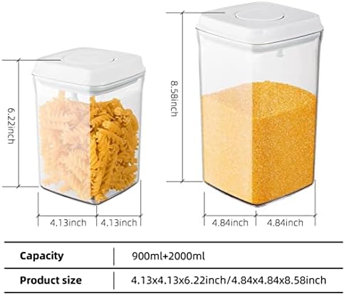 Hermetičke Posude za skladištenje hrane sa skupom pripadajućih poklopaca - 2 kom Set 2 QT i 0,9 QT - Bez BPA