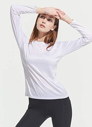 ATHLIO 2 pakiranja Ženska t-shirt UPF 50+ dugi rukav za zaštitu od uv zračenja/sunca, Cool suha majica na otvorenom,