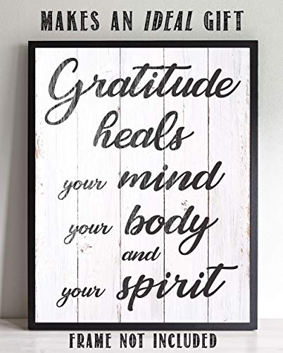 Zahvalnost Liječi Vaš Um, vaše Tijelo I Vaš Duh Zid Umjetnost 11 x 14 Bez Okvira. Inspirativna i inspirativna