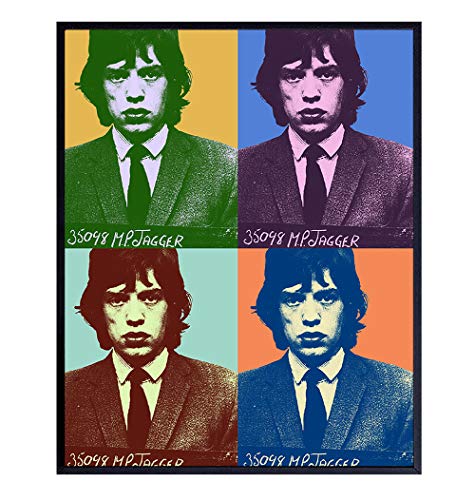 Plakat Mika Джаггера-8x10 Zid Art dekor, Fotografija u stilu pop - arta Andy Warhol, Moderna Kućni ukras za spavaće sobe, Dnevni boravak - Cool poklon za obožavatelj glazbe the Rolling Stones, Žene, Muškarci - Moderna slika