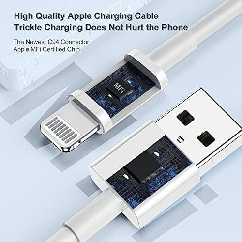 3 Pakiranje 10-noga kabel za punjenje Apple, [Certified Apple MFi]Dugačak kabel Apple Lightning USB 10 Metara,Najbrži kabel za punjenje iPhone 10 Metara za Apple iPhone 13/12/11 Pro/11/XS MAX/XR/8/7/6s/6/5S/SE Originalni iPad