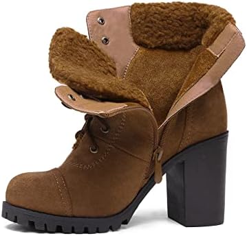 SAN PAR Ženske čizme čipka-up na debelom visoku petu Cipele Boots