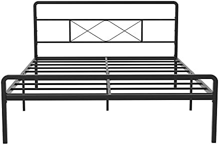Okvir kreveta veličine King-Size s uzglavlja-14-Inčni Teški Metal Platforma Za Krevet Jednostavna Montaža Čelična