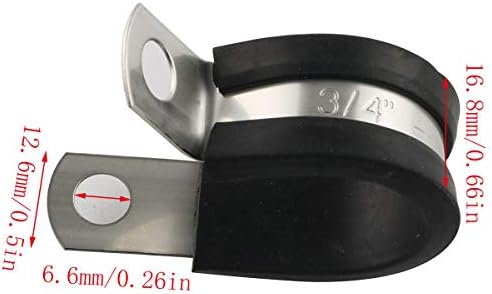 E-izvanredna Obujmica Za kabel 12 mm komad 3/4 R Oblik 304 Tampon Od Nehrđajućeg Čelika i Gume Амортизированный