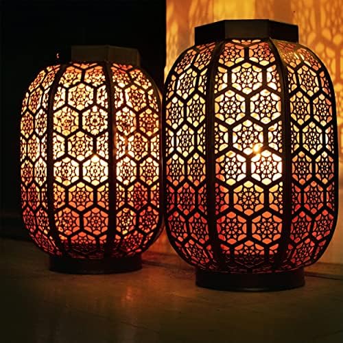 Veliki Marokanski Lampa Set od 2. Dekorativni marokanski fenjer drži svijeću. Marokanski Svjetla Na Otvorenom.