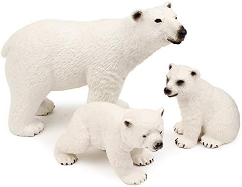 Set Igračaka Figura Polarnih Životinja, Uključujući Obitelj polarnih Medvjeda i Figurice Obitelji Carske Pingvine