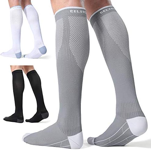 CelerSport 3 Para kompresije čarapa za muškarce i žene 20-30 mm hg. žlice. Čarape za podršku trčanja