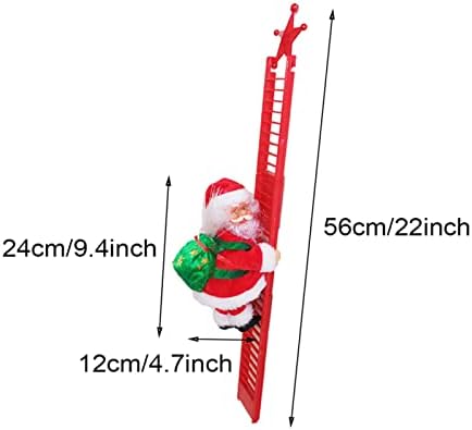 Električne Ljestve za penjanje Santa Claus,Lutku Djeda Mraza za penjanje stepenicama s glazbom,Božićne viseće dekoracije iz božićne figurice,Dekor Božićnog drvca,za blagdanske zabave, Dekor Osnovnoj Vrata(Casual stil)