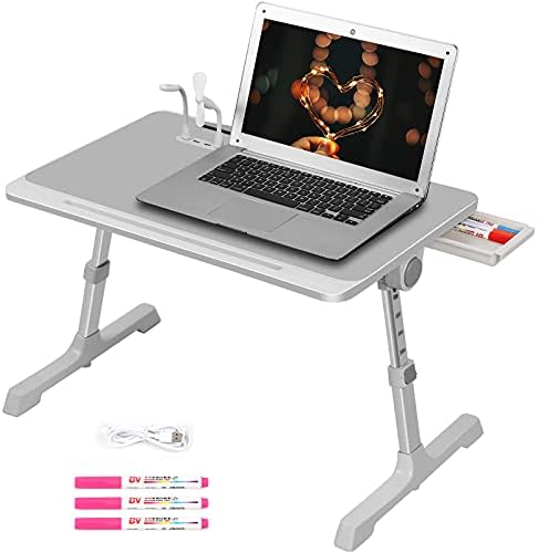 Stol s ladicom za laptop Sembaolong, Podesivi Drveni Stol Za računalo kreveta, Prijenosni Pisaći stol s pretincem
